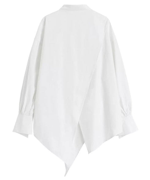 Asymmetric Hem Volume Sleeve Shirt